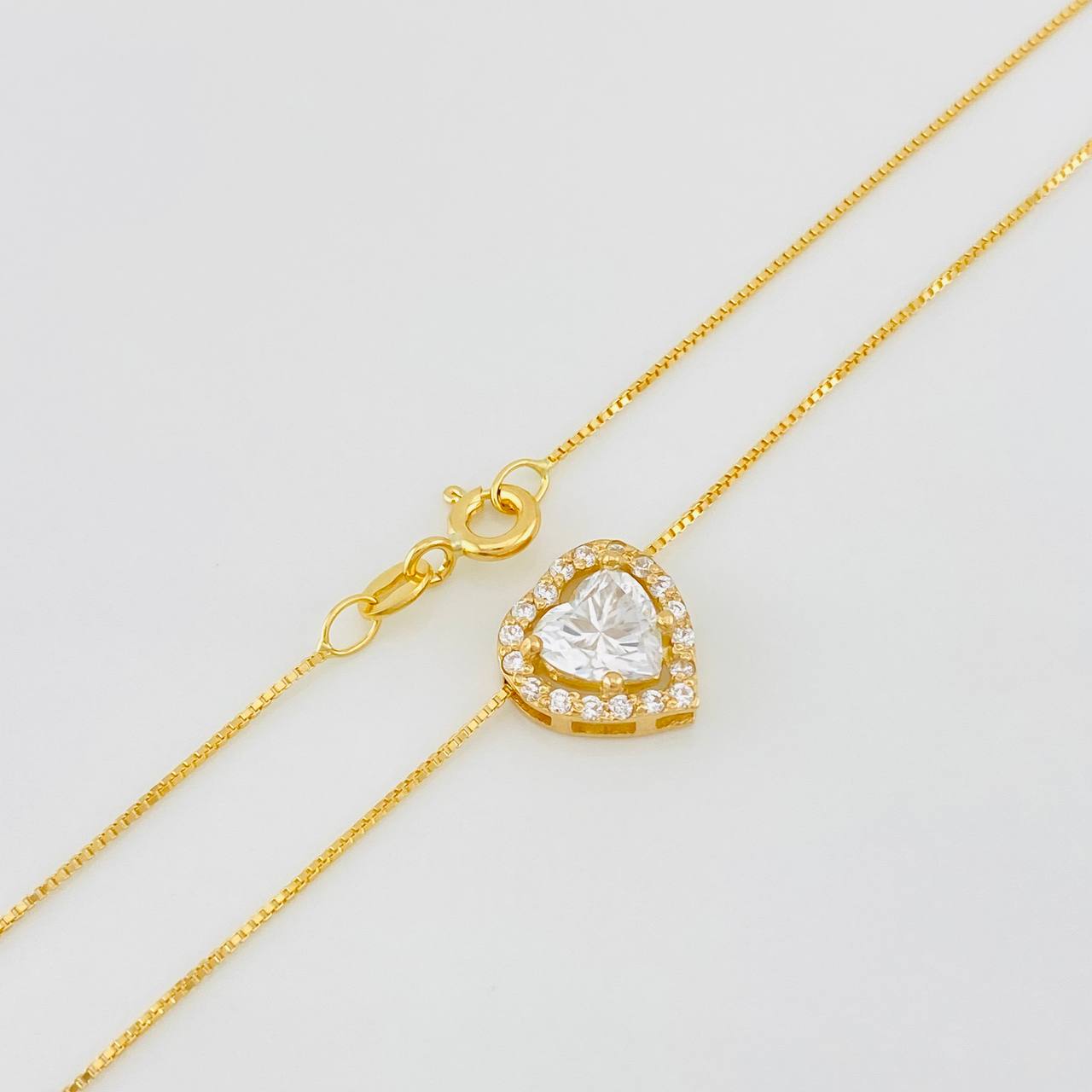 Venetian Chain Heart 1.68 cts 2.95g / 18 in / 0.64mm Yellow Gold 18K