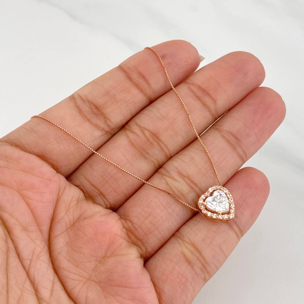 Venetian Chain Heart 1.68 cts 2.05g / 18 in / 0.32mm Rose Gold 18K