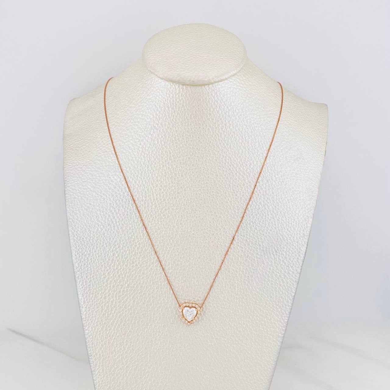 Venetian Chain Heart 1.18 cts 2.15g / 18 in / 0.32mm Rose Gold 18K