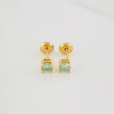 Stud Earrings Four Claws 40 pts 1.15g / in / 1.5mm Yellow Gold 18K