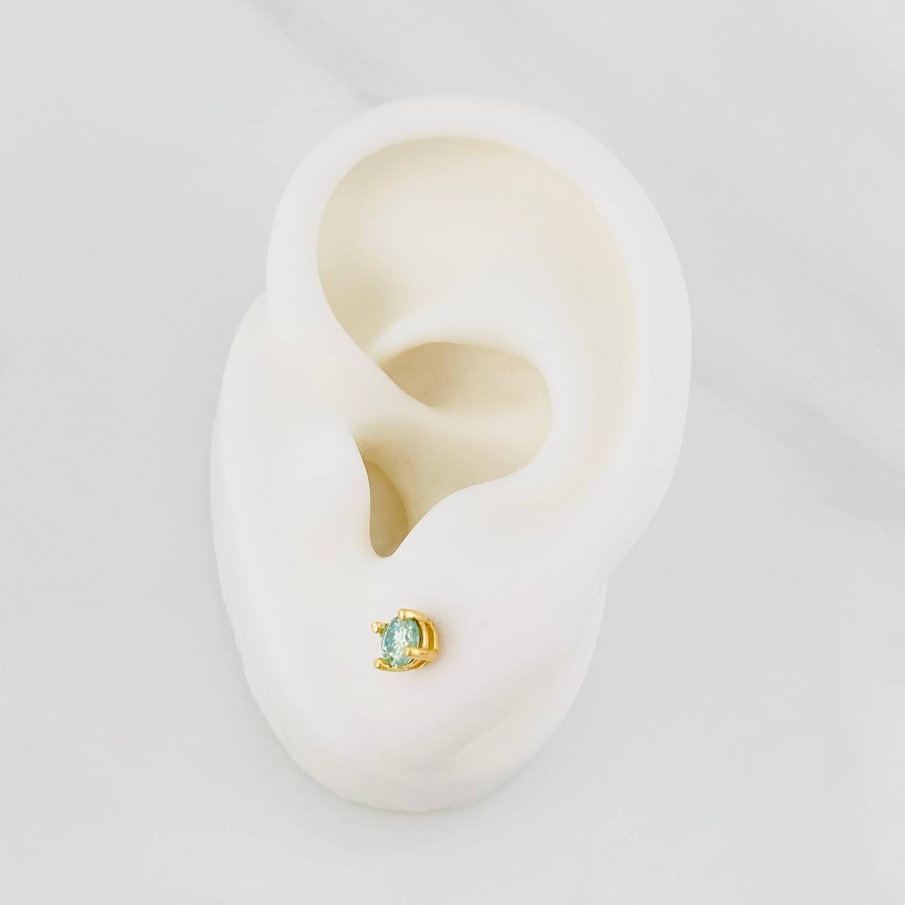 Stud Earrings Four Claws 40 pts 1.15g / in / 1.5mm Yellow Gold 18K