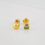 Stud Earrings Four Claws 40 pts 1.15g / in / 1.5mm Yellow Gold 18K