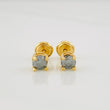Stud Earrings Four Claws 40 pts 1.15g / in / 1.5mm Yellow Gold 18K