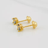 Stud Earrings Four Claws 40 pts 1.15g / in / 1.5mm Yellow Gold 18K