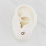 Stud Earrings Four Claws 40 pts 1.15g / in / 1.5mm Yellow Gold 18K