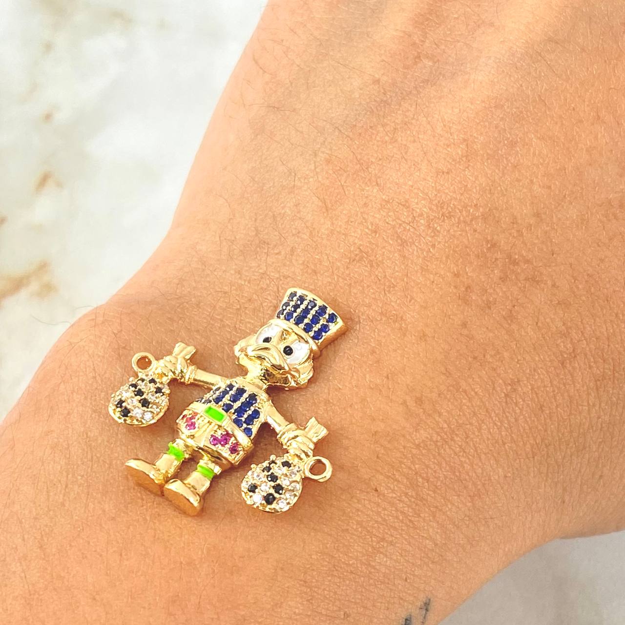 Charm Duck Money Bag 4gr / 1in / 18K Gold