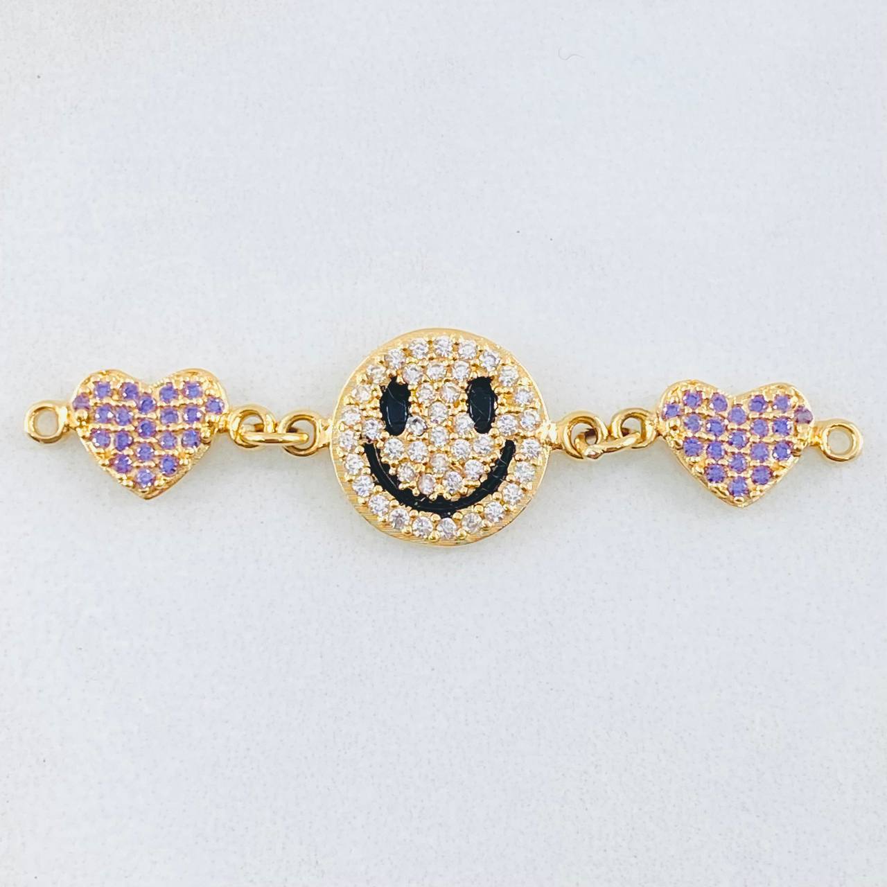 Charm Happy Face Heart 3gr / 1/2 in / 18K Gold