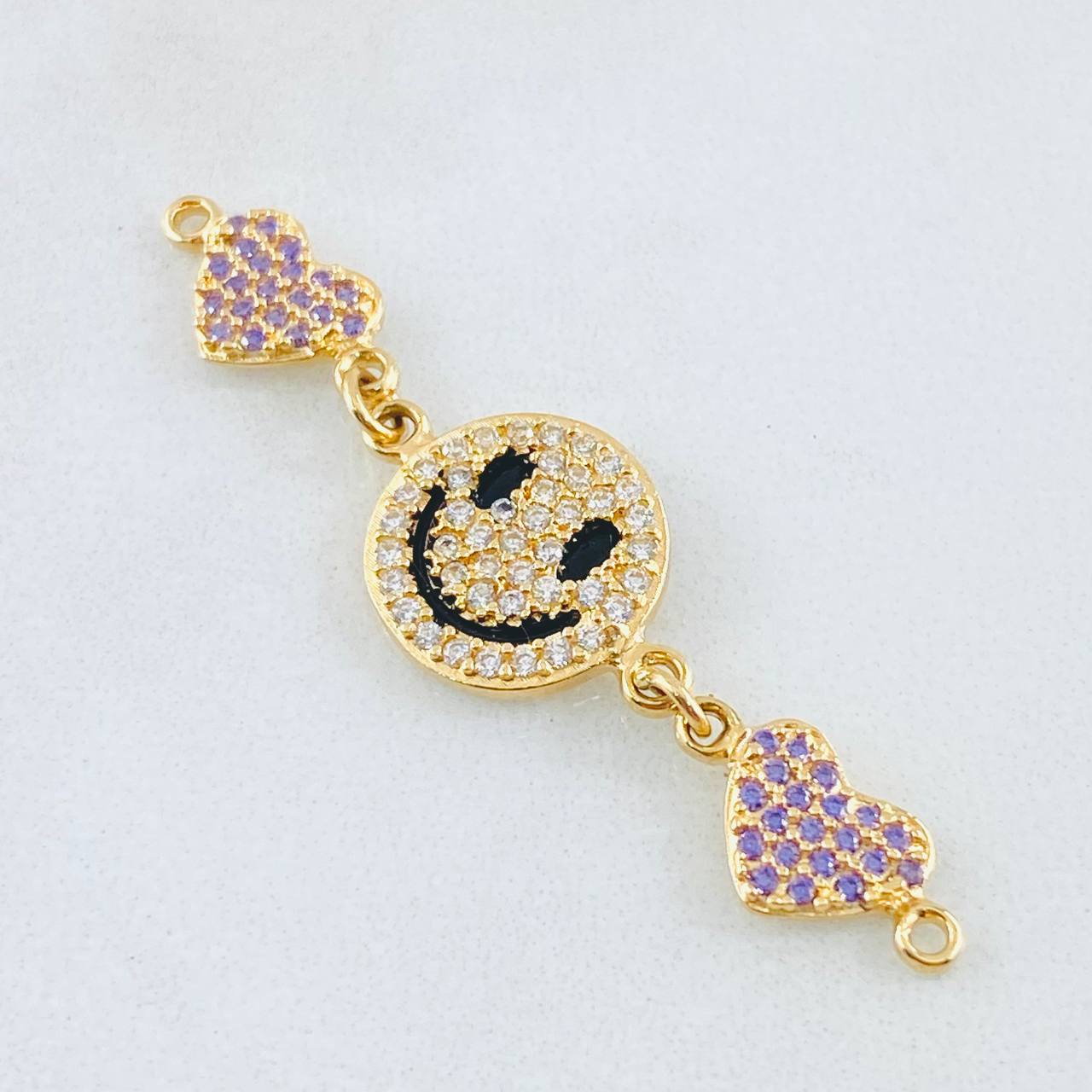 Charm Happy Face Heart 3gr / 1/2 in / 18K Gold