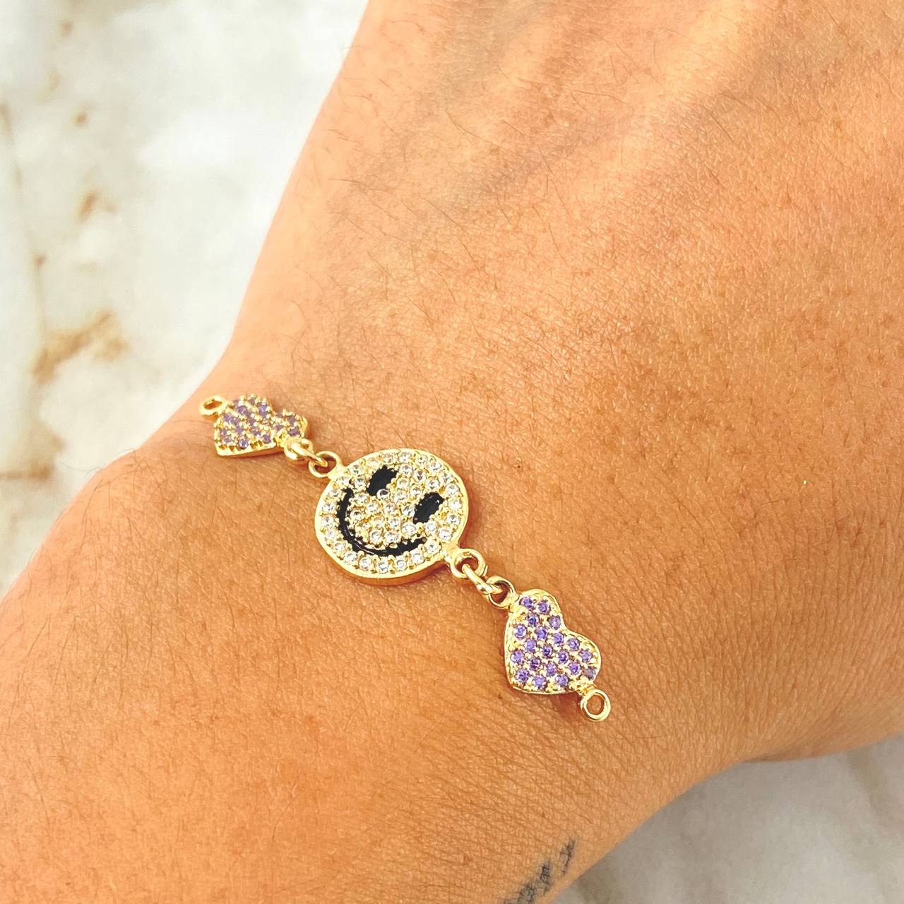 Charm Happy Face Heart 3gr / 1/2 in / 18K Gold