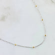Cadena Aro Seguido Bolas 1.2gr / 17 3/4 in / Dos Oros Amarillo Blanco +3 18K