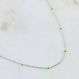 Classic Link Chain Beads 1.2gr / 17 3/4 in / Two Tone Yellow White +3 18K *