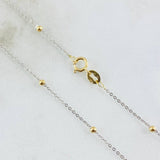 Classic Link Chain Beads 1.2gr / 17 3/4 in / Two Tone Yellow White +3 18K *