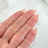 Cadena Aro Seguido Bolas 1.15gr / 17 3/4 in / Dos Oros Amarillo Blanco +3 18K