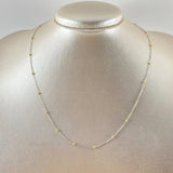 Cadena Aro Seguido Bolas 1.15gr / 17 3/4 in / Dos Oros Amarillo Blanco +3 18K