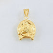 Horseshoe Horse Pendant 1.1gr / 1in / 18K Gold ©