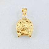 Horseshoe Horse Pendant 1.1gr / 1in / 18K Gold ©