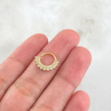 Dense Hoop Piercing 0.9gr / 1.5cm (0.6in) / Special Pearl 18K Gold ©