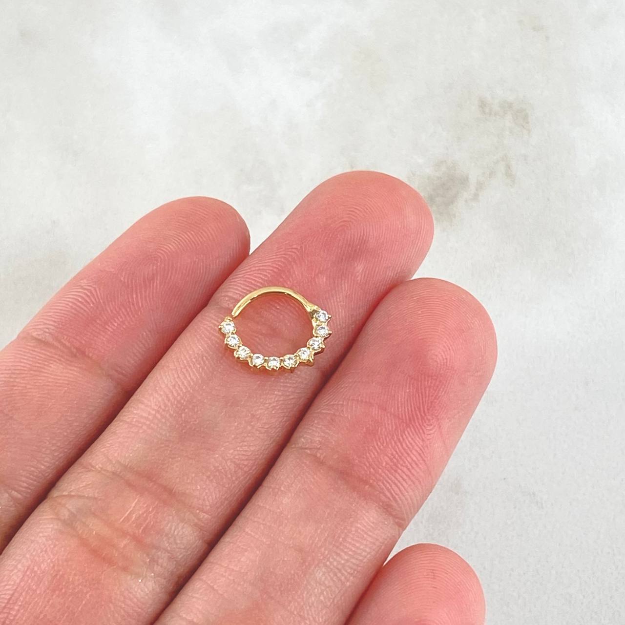 Dense Hoop Piercing 0.5gr / 1cm / Special Pearl 18K Gold