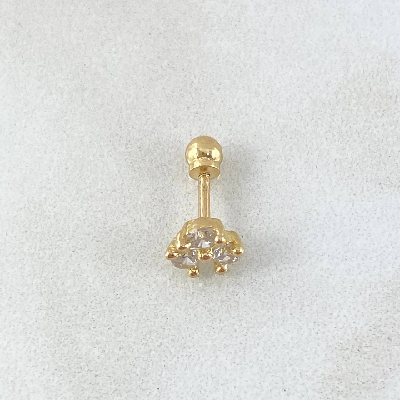 Piercing Flor 0.6g / 1/2 in Oro Amarillo 18K