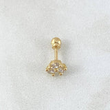 Piercing Flor 0.6g / 1/2 in Oro Amarillo 18K