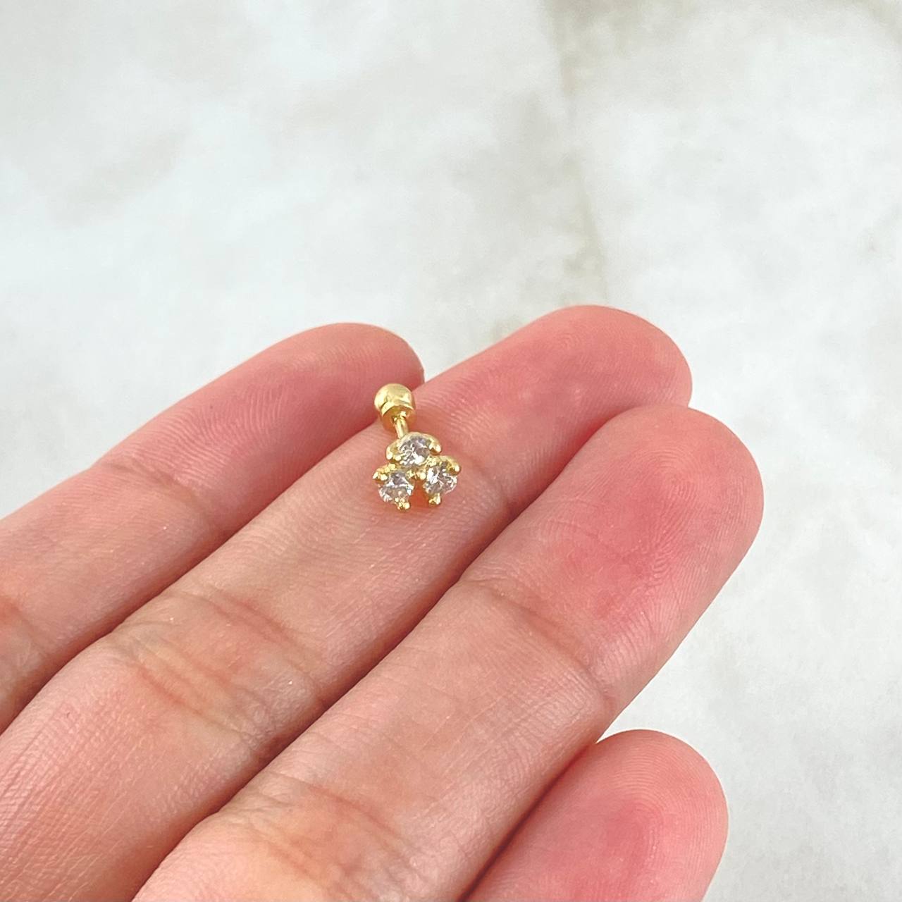 Piercing Flor 0.6g / 1/2 in Oro Amarillo 18K
