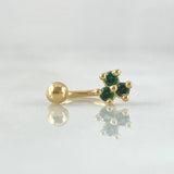 Piercing Curvo Flor 0.6gr / 1cm / Nac.Esp.Oro 18K