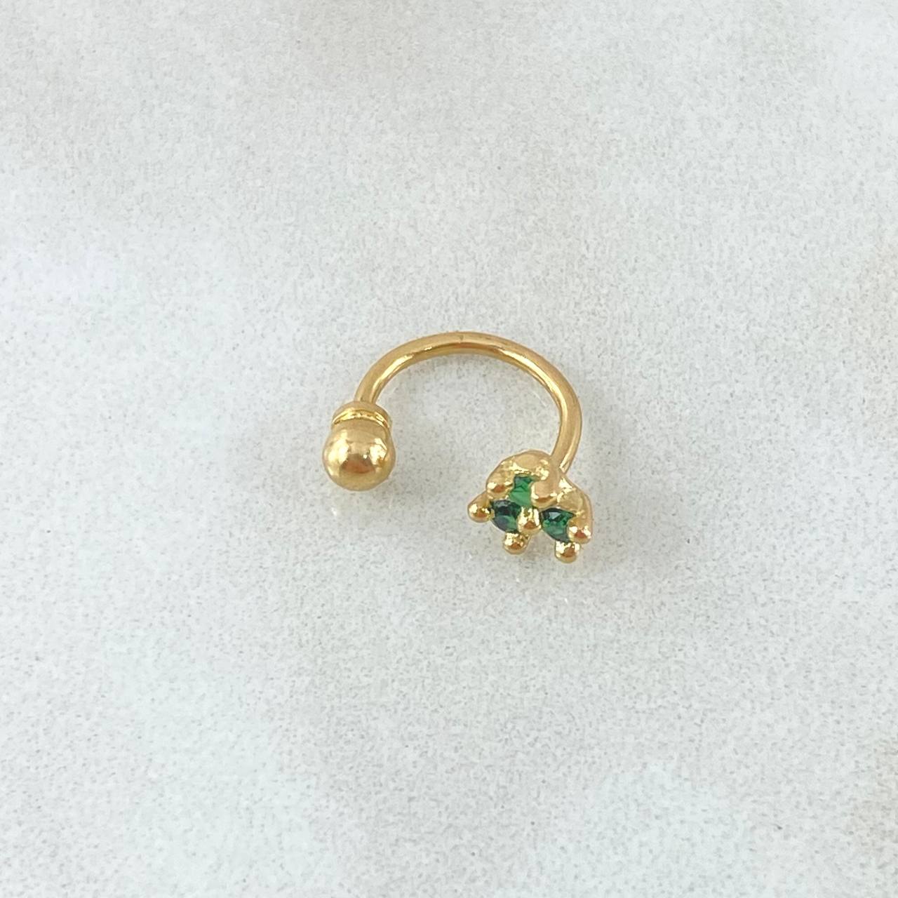 Piercing Curvo Flor 0.6gr / 1cm / Nac.Esp.Oro 18K