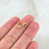 Piercing Curvo Flor 0.6gr / 1cm / Nac.Esp.Oro 18K