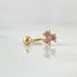 Piercing Curvo Flor 0.6gr / 1cm / Nac.Esp.Oro 18K ©