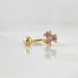 Piercing Curvo Flor 0.6gr / 1cm / Nac.Esp.Oro 18K ©