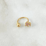 Piercing Curvo Flor 0.6gr / 1cm / Nac.Esp.Oro 18K ©