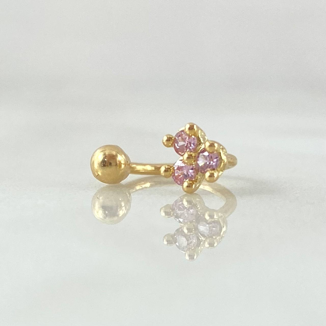 Piercing Curvo Flor 0.6gr / 1cm / Nac.Esp.Oro 18K ©