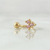 Piercing Curvo Flor 0.6gr / 1cm / Nac.Esp.Oro 18K ©