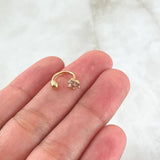 Piercing Curvo Flor 0.6gr / 1cm / Nac.Esp.Oro 18K ©