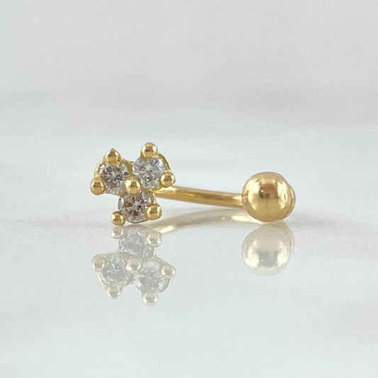 Piercing Curvo Flor 0.6gr / 1cm / Nac.Esp.Oro 18K *