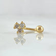 Piercing Curvo Flor 0.65gr / 1cm / Nac.Esp.Oro 18K