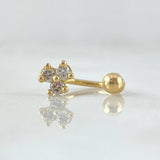 Piercing Curvo Flor 0.65gr / 1cm / Nac.Esp.Oro 18K