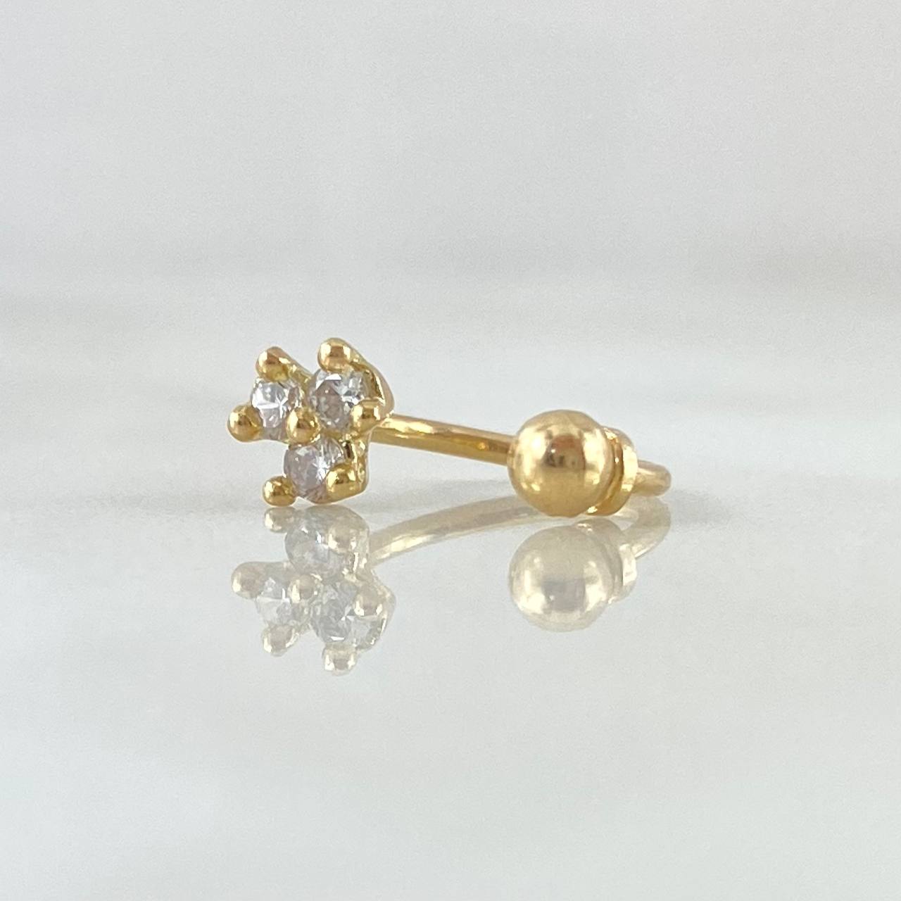 Piercing Curvo Flor 0.6gr / 1cm / Nac.Esp.Oro 18K