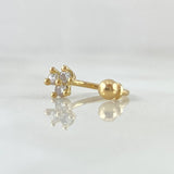 Piercing Curvo Flor 0.65gr / 1cm / Nac.Esp.Oro 18K