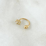 Piercing Curvo Flor 0.65gr / 1cm / Nac.Esp.Oro 18K