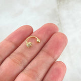 Piercing Curvo Flor 0.6gr / 1cm / Nac.Esp.Oro 18K