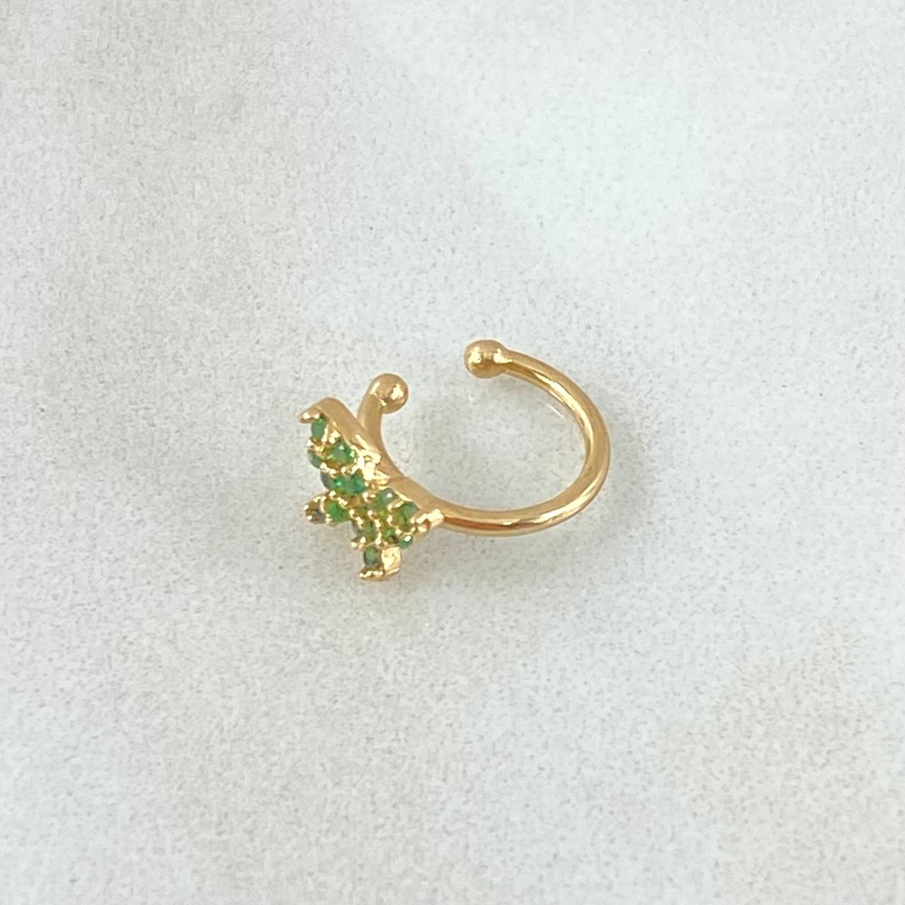 Butterfly Earcuff Piercing 0.6gr / 1.3cm (0.5in) / Special Pearl 18K Gold