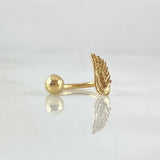 Piercing Curvo Hoja 0.4gr / 1cm / Nac.Esp.Oro 18K