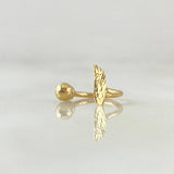 Piercing Curvo Hoja 0.4gr / 1cm / Nac.Esp.Oro 18K