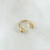Piercing Curvo Hoja 0.4gr / 1cm / Nac.Esp.Oro 18K