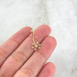 Piercing Flor 0.6gr / 2cm / Nac.Esp. Oro 18K *