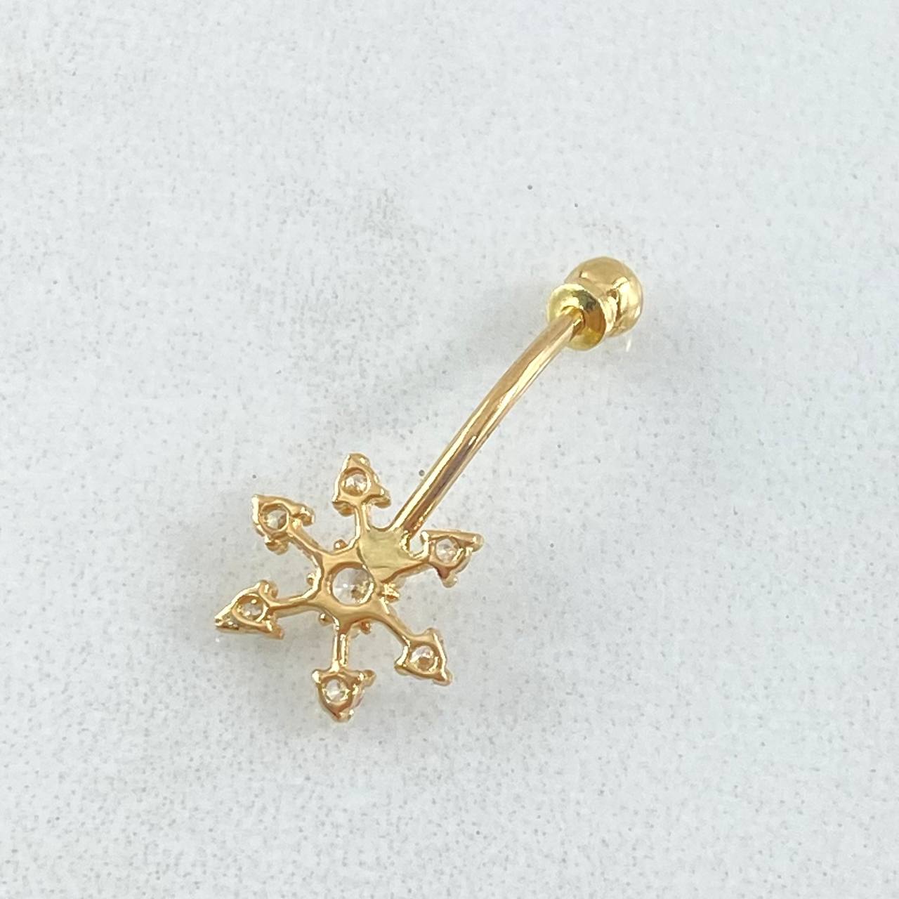 Piercing Flor 0.6gr / 2cm / Nac.Esp. Oro 18K *