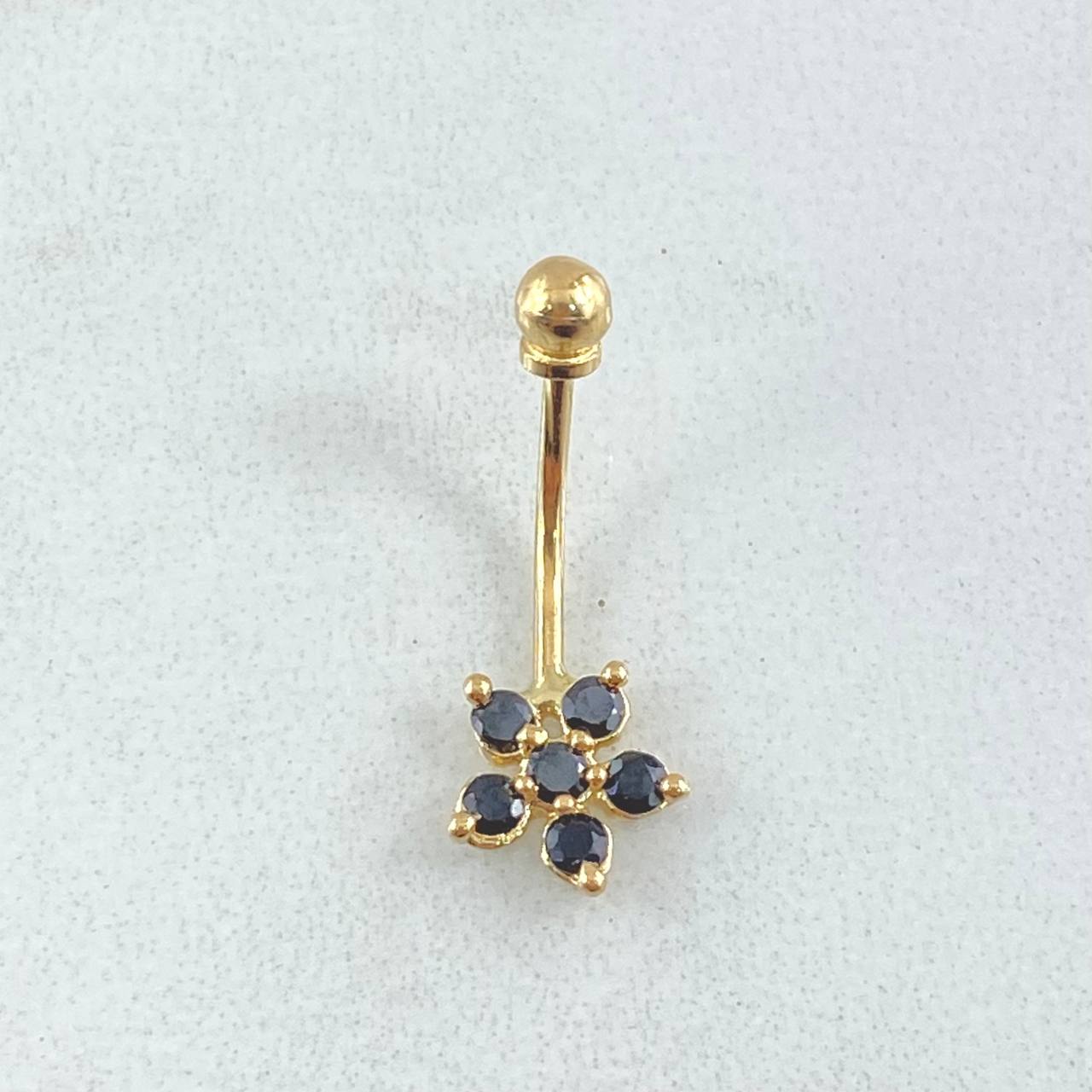 Navel Piercing Flower 0.6gr / 2cm / Special Pearl 18K Gold ©