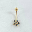 Navel Piercing Flower 0.6gr / 2cm / Special Pearl 18K Gold ©