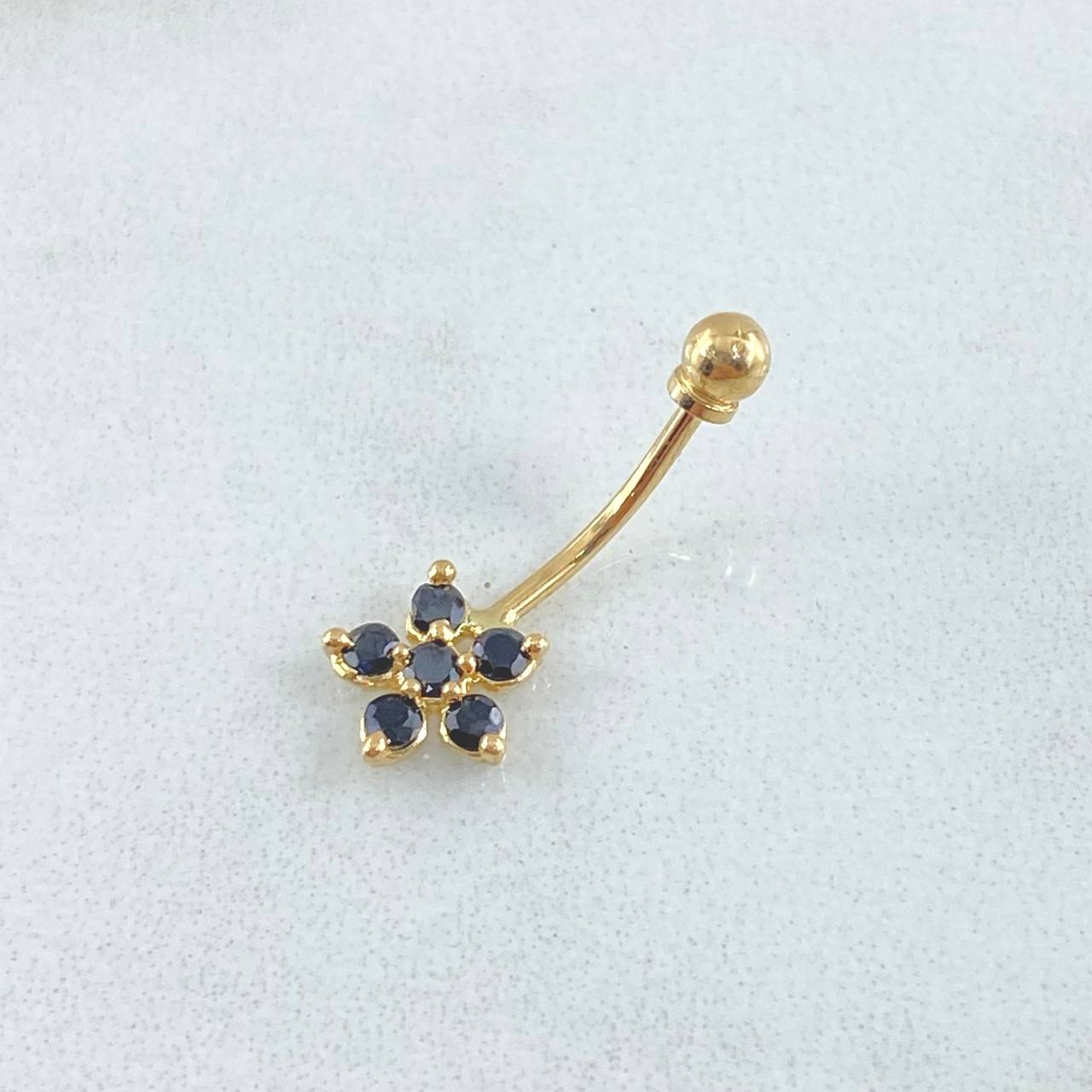 Navel Piercing Flower 0.6gr / 2cm / Special Pearl 18K Gold ©